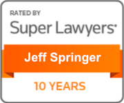 Rated by Super Lawyers badge for Jeff Springer